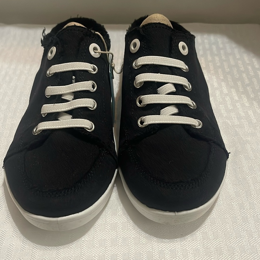 New Vionic Beach Breeze Black Canvas Slip on 6.5 M in Box